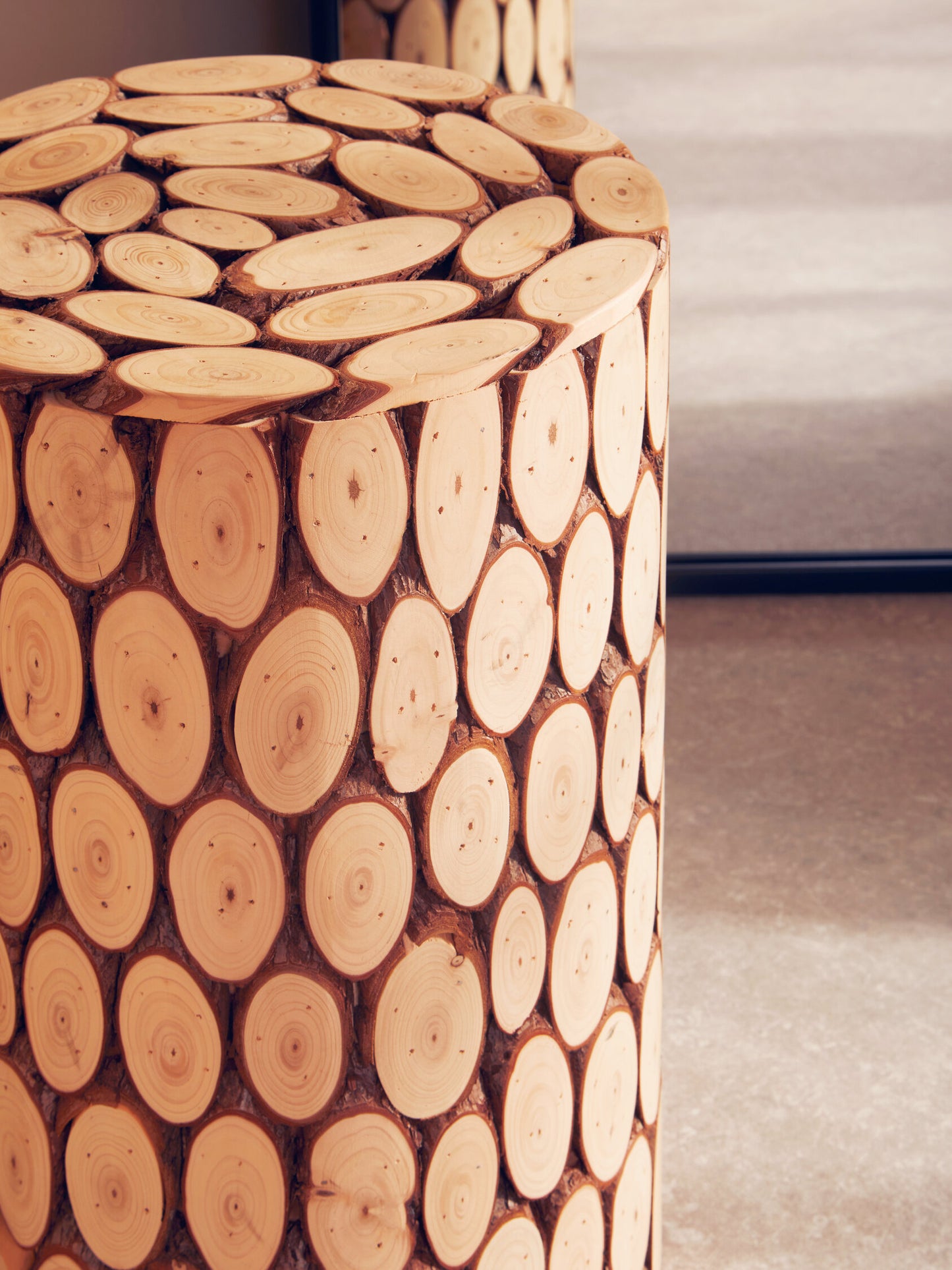 Rainforest Rustic Fir Wood Side Table Stool