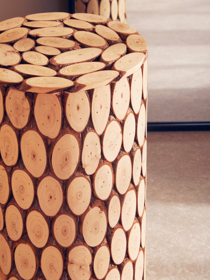 Rainforest Rustic Fir Wood Side Table Stool