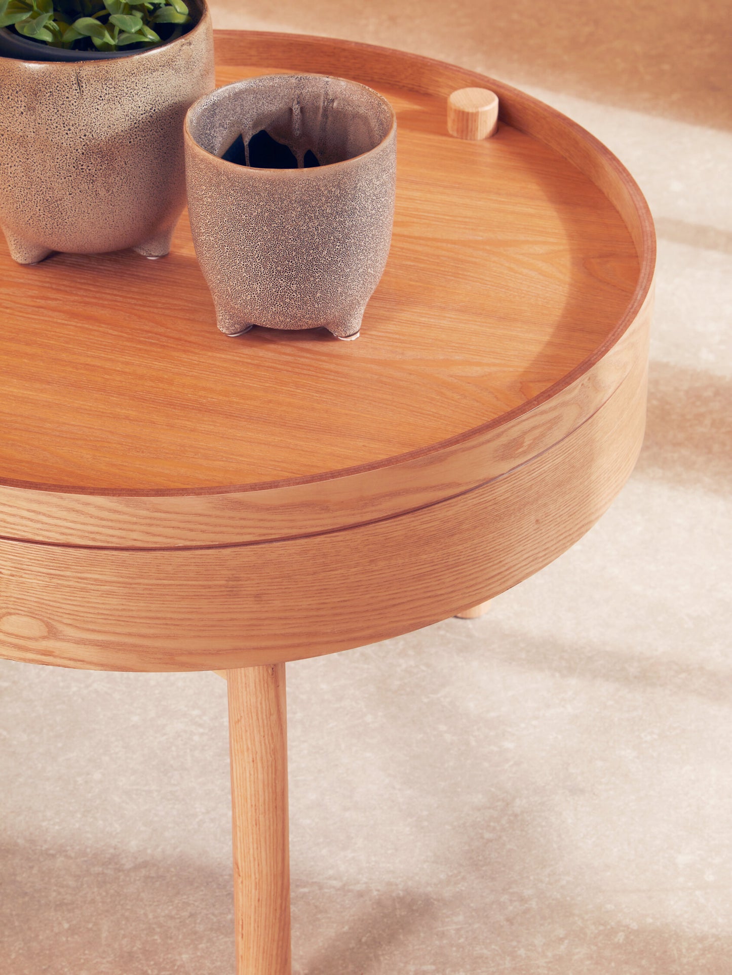 Sherman Revolving Top Side Table with Storage