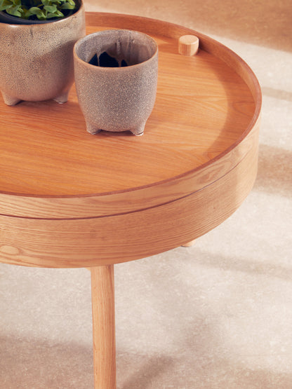Sherman Revolving Top Side Table with Storage
