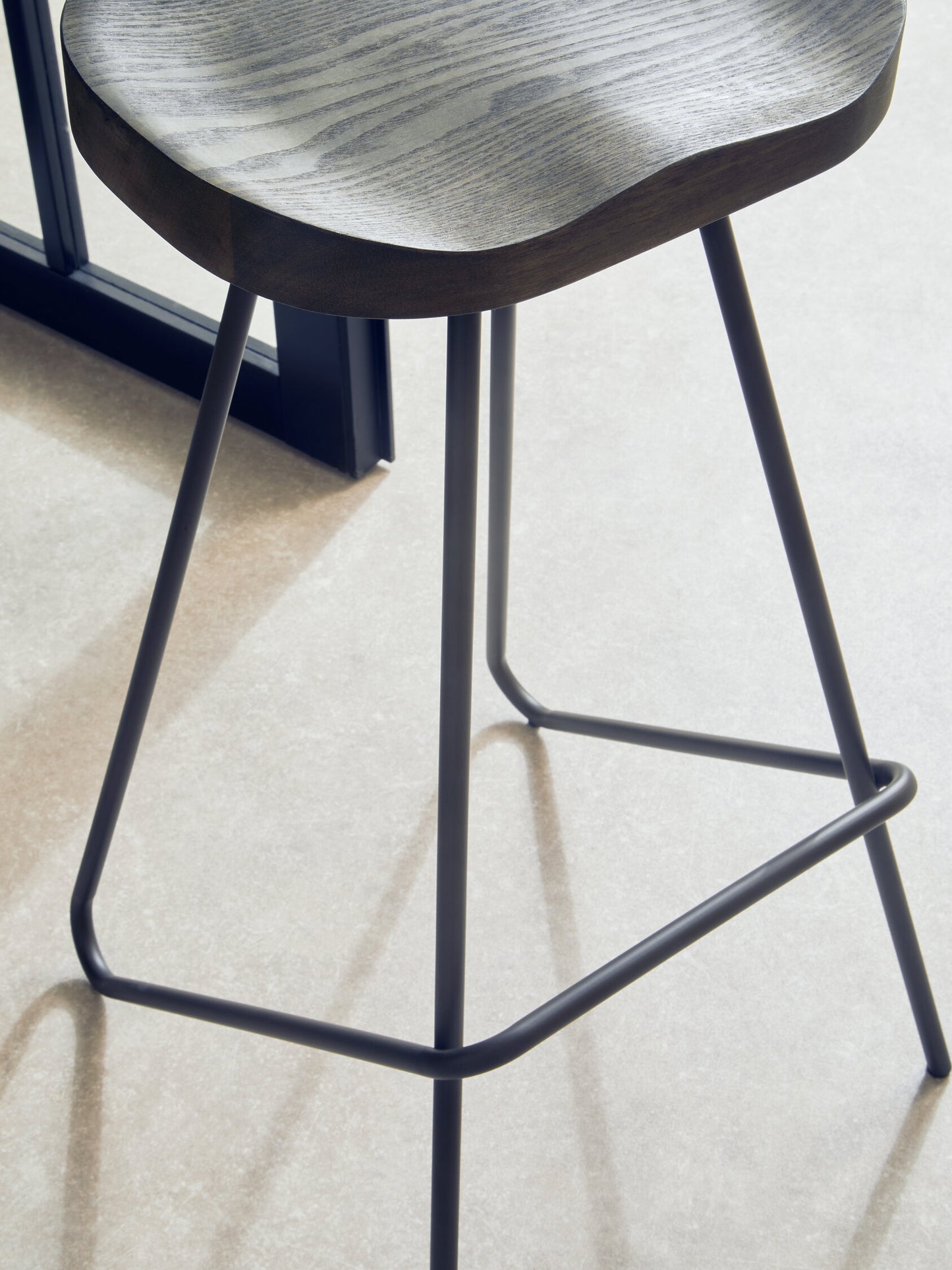 Industrial Elm Wood Bar Stool