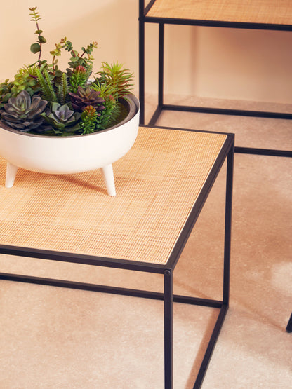 Indy Rattan And Metal Coffee Table