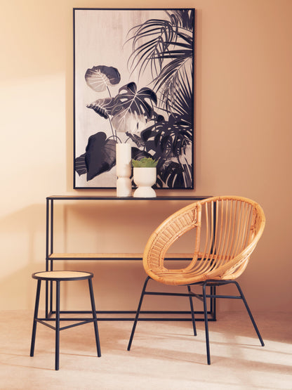 Indy 2 Tier Rattan And Metal Console Table