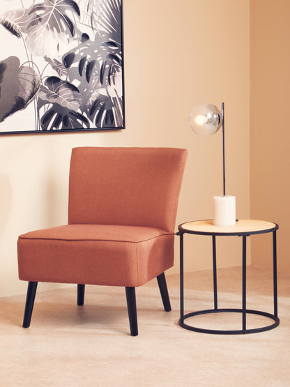 Indy Natural Rattan Industrial Round Side Table