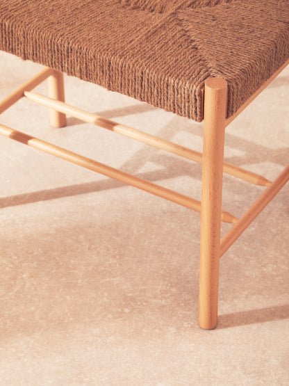 Bali Natural Rope Weave Small Boho Bench