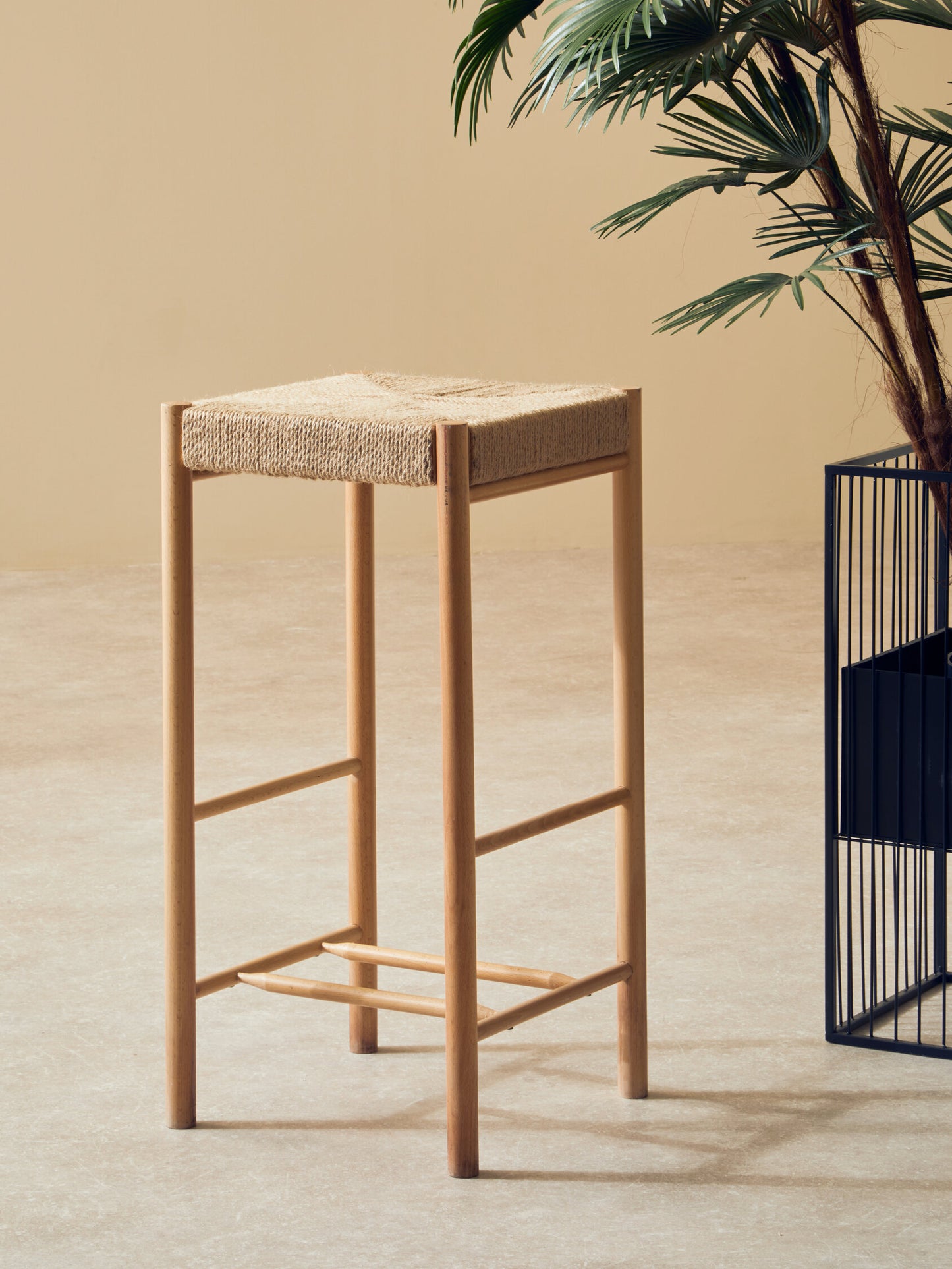 Bali Natural Rope Weave Bar Stool
