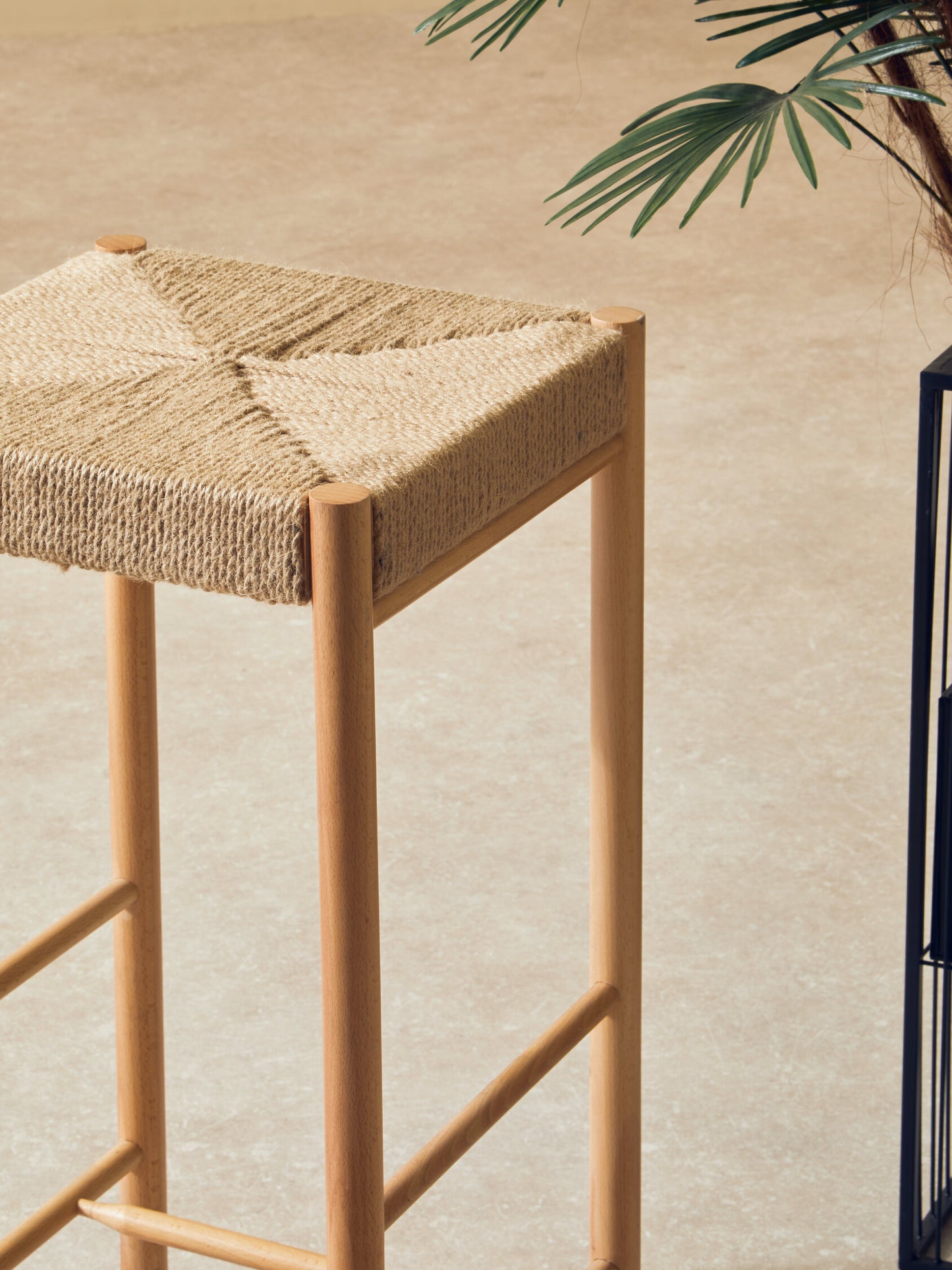 Bali Natural Rope Weave Bar Stool
