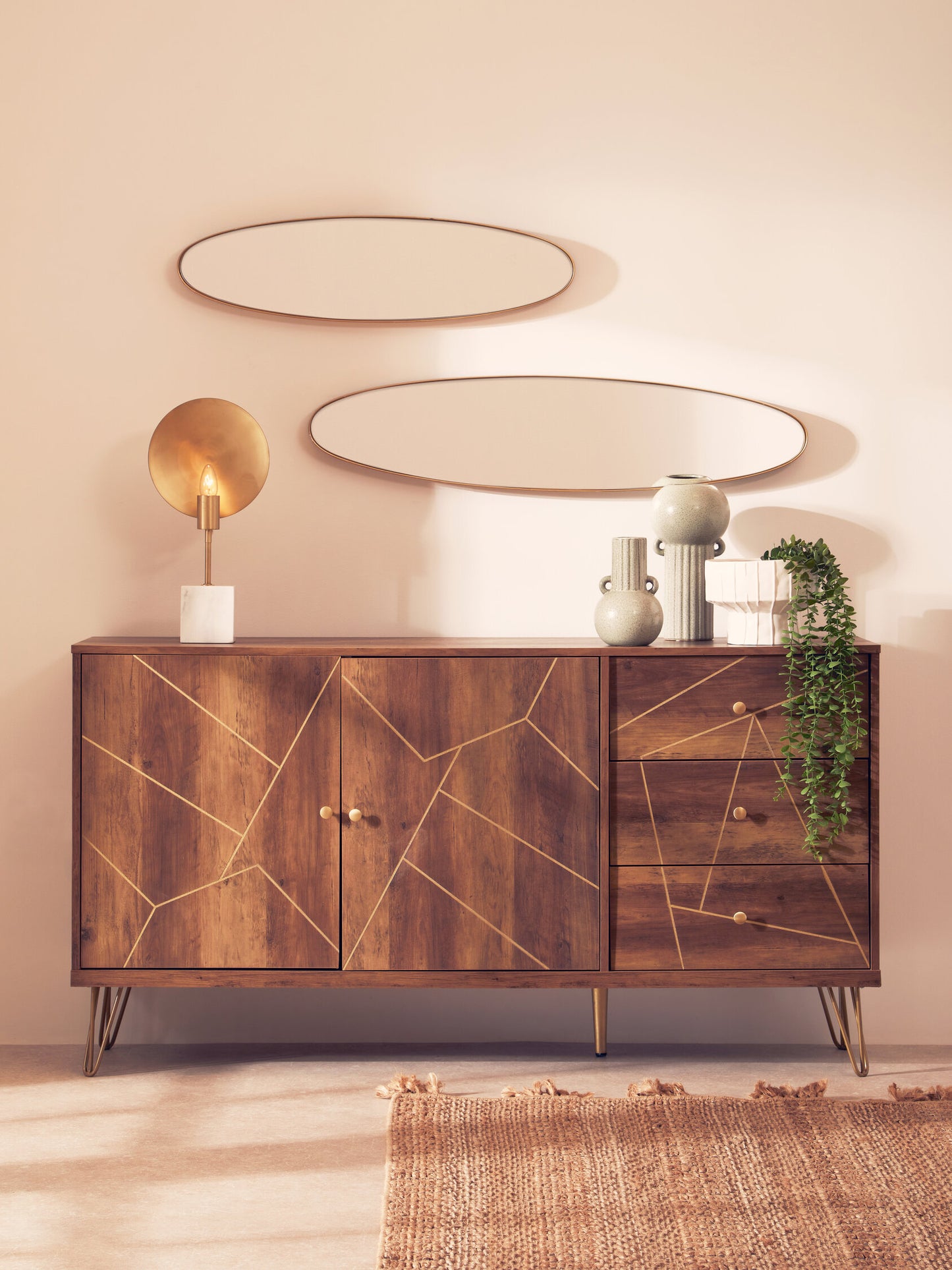 Marti White Marble Industrial Chic Table Lamp