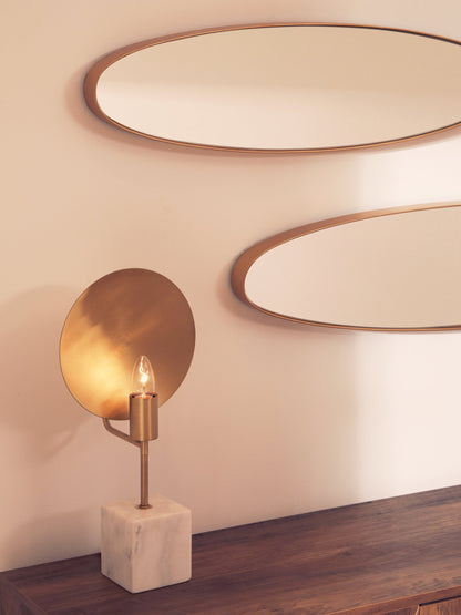 Marti White Marble Industrial Chic Table Lamp