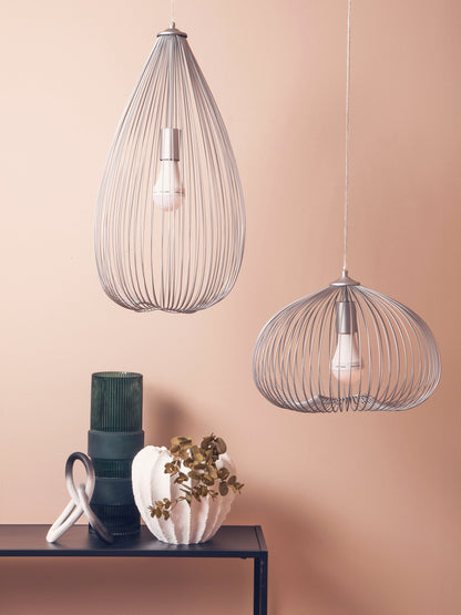 Industrial Silver Metal 1 Bulb Pendant Light