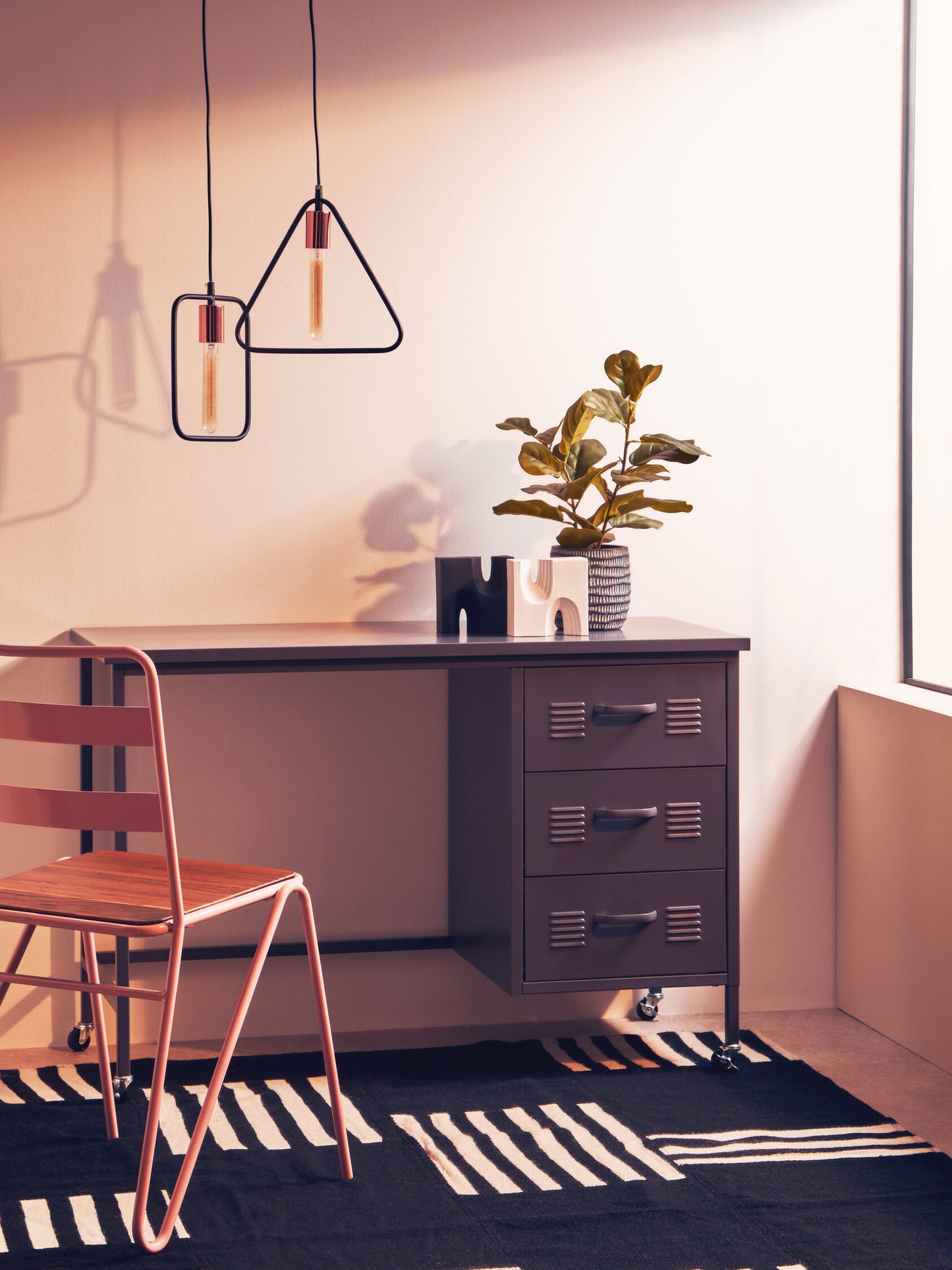 Industrial Black Triangle Pendant Light