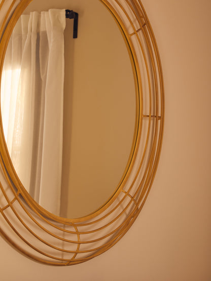 Aramis Luxe Antique Gold Round Wall Mirror | Bali & Blue