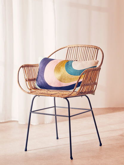 The Edit Curved Stripes Embroidered Cushion