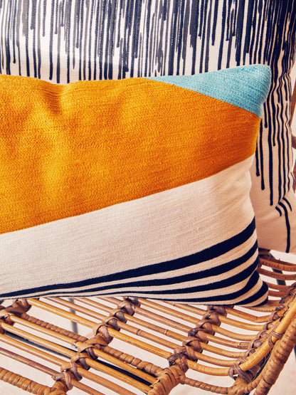 The Edit Black White Embroidered Cushion