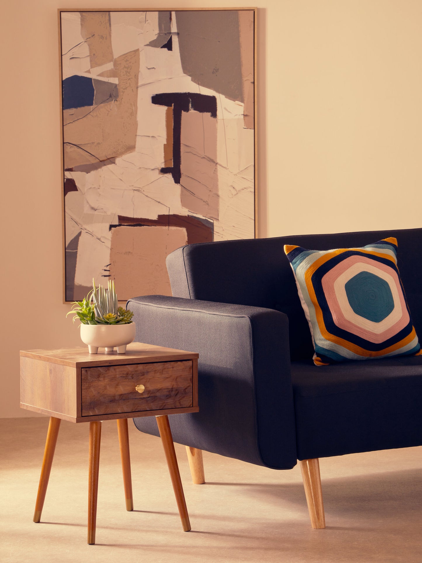 The Edit Hexagonal Retro Embroidered Cushion