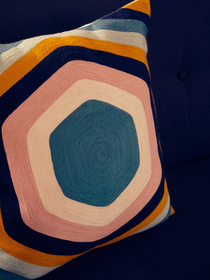 The Edit Hexagonal Retro Embroidered Cushion