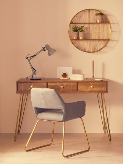 Artemis Gold Wire Round Wall Shelf