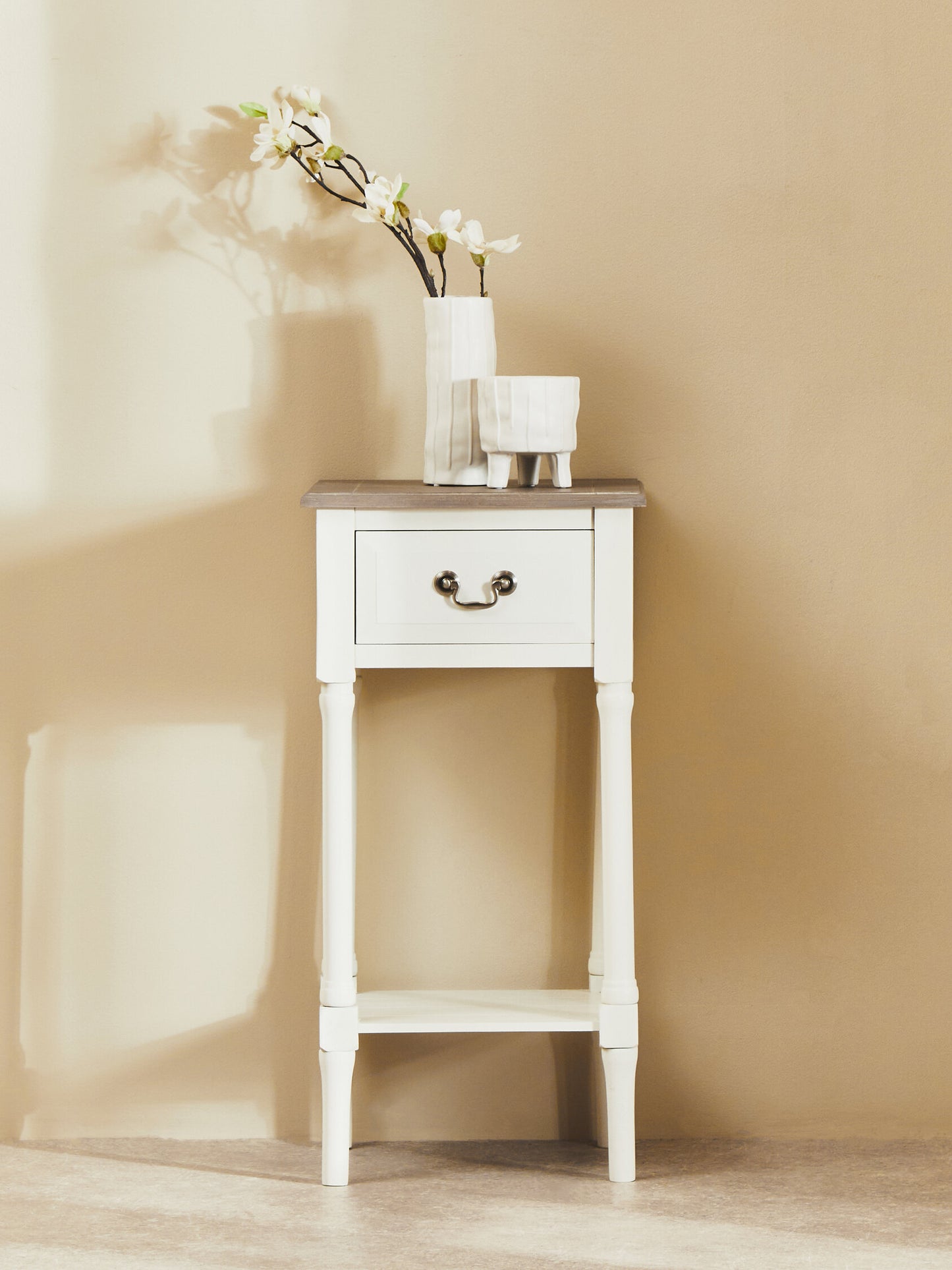 Cambridge One Drawer Ivory Side Table