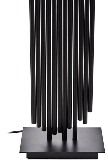 Mario Black Table Lamp with White Linen Shade