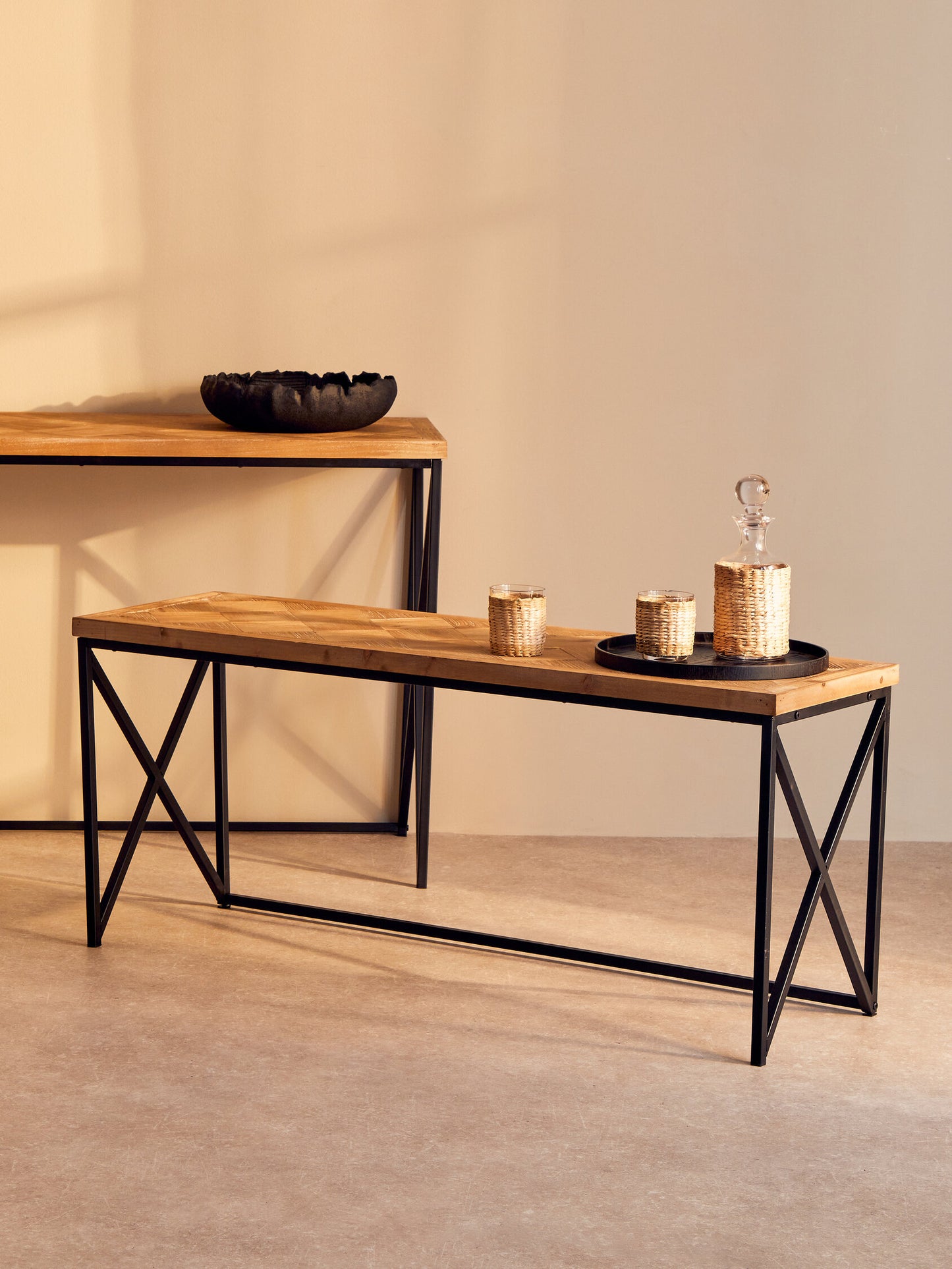 Alexander Parquet Fir Wood Coffee Table