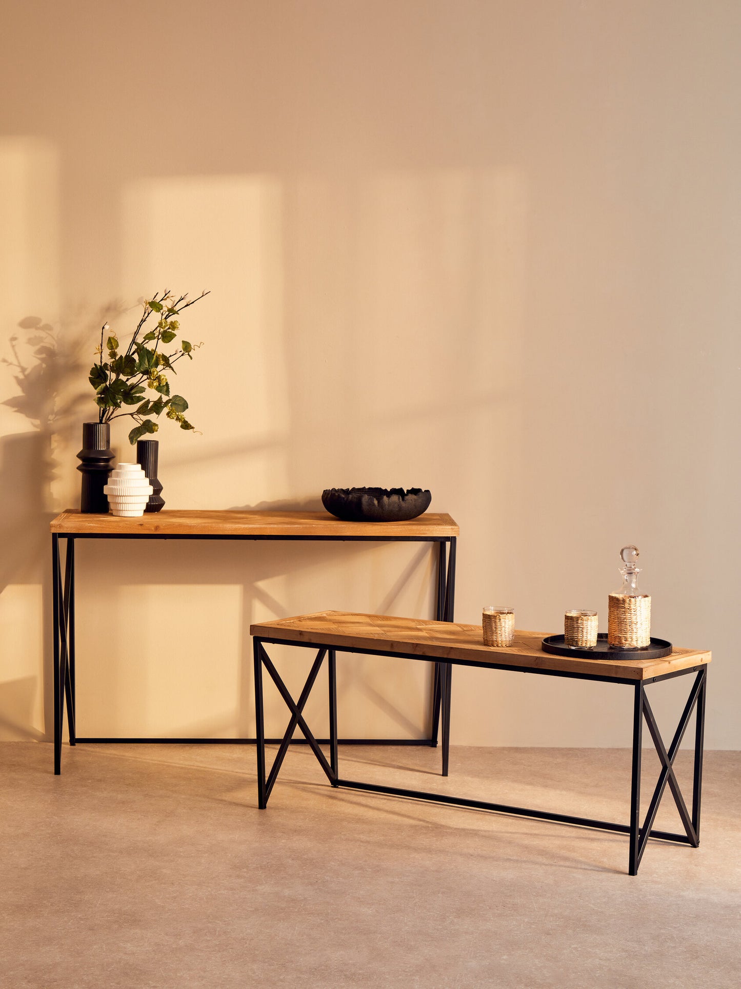 Alexander Parquet Fir Wood Coffee Table