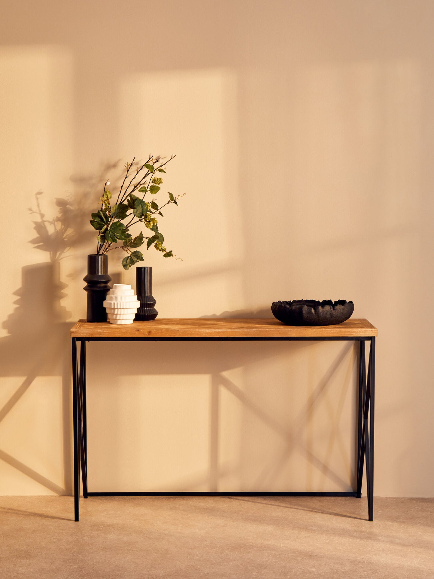 Alexander Parquet Fir Wood Console Table