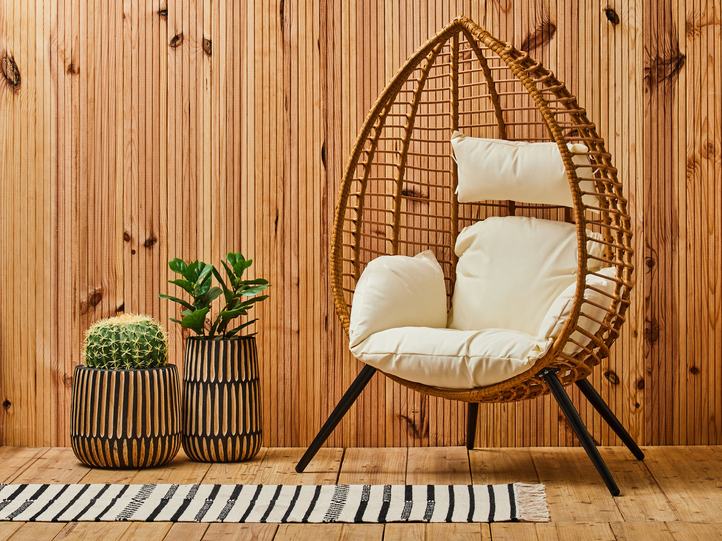 Lombok Natural Rattan Effect Egg Chair