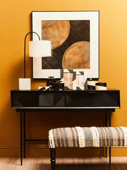 Antonio Black Finish Console Table with 2 Drawers