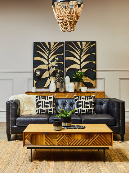 Galleria Canvas Black Leaf Design Wall Art