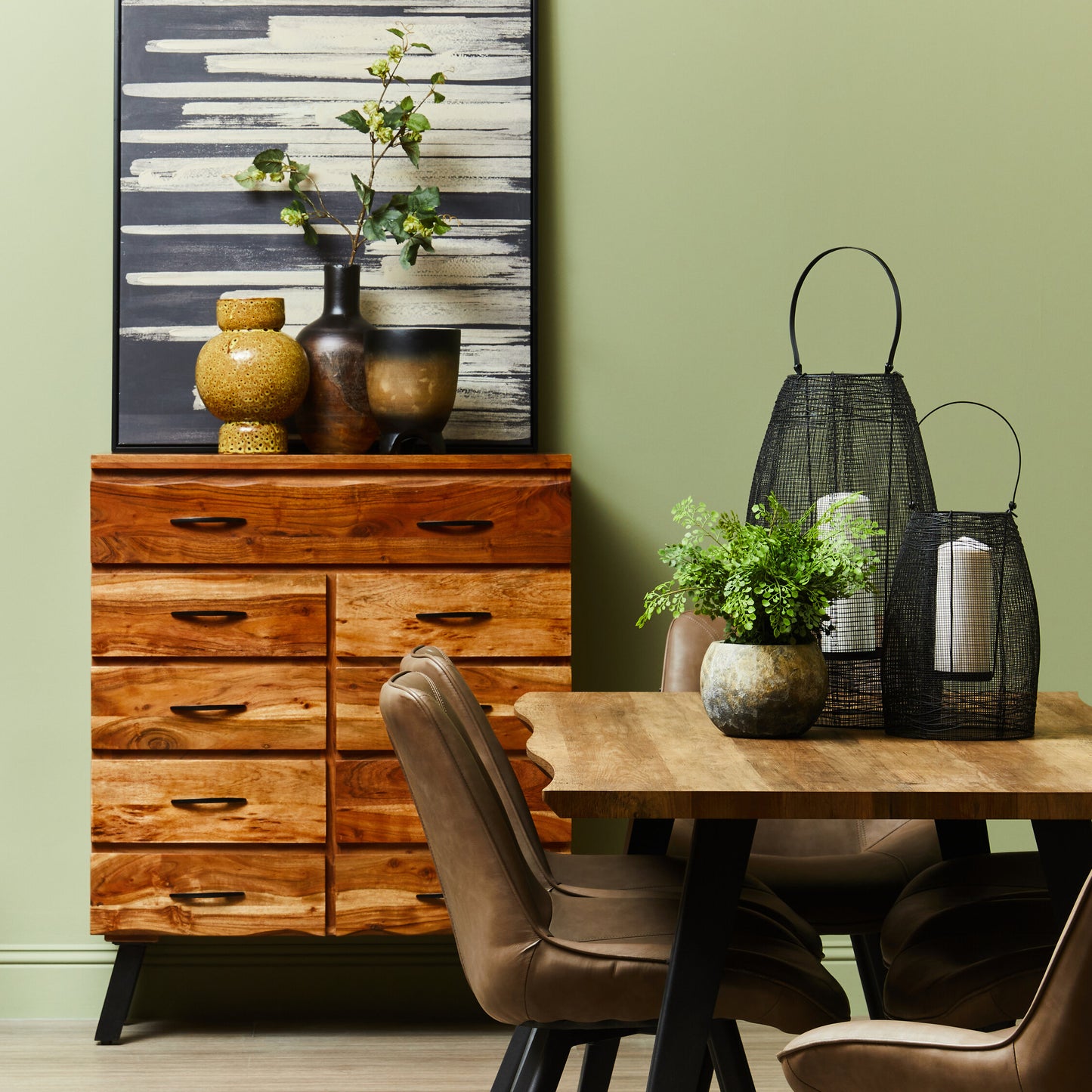Marlon 9 Drawer Acacia Chest