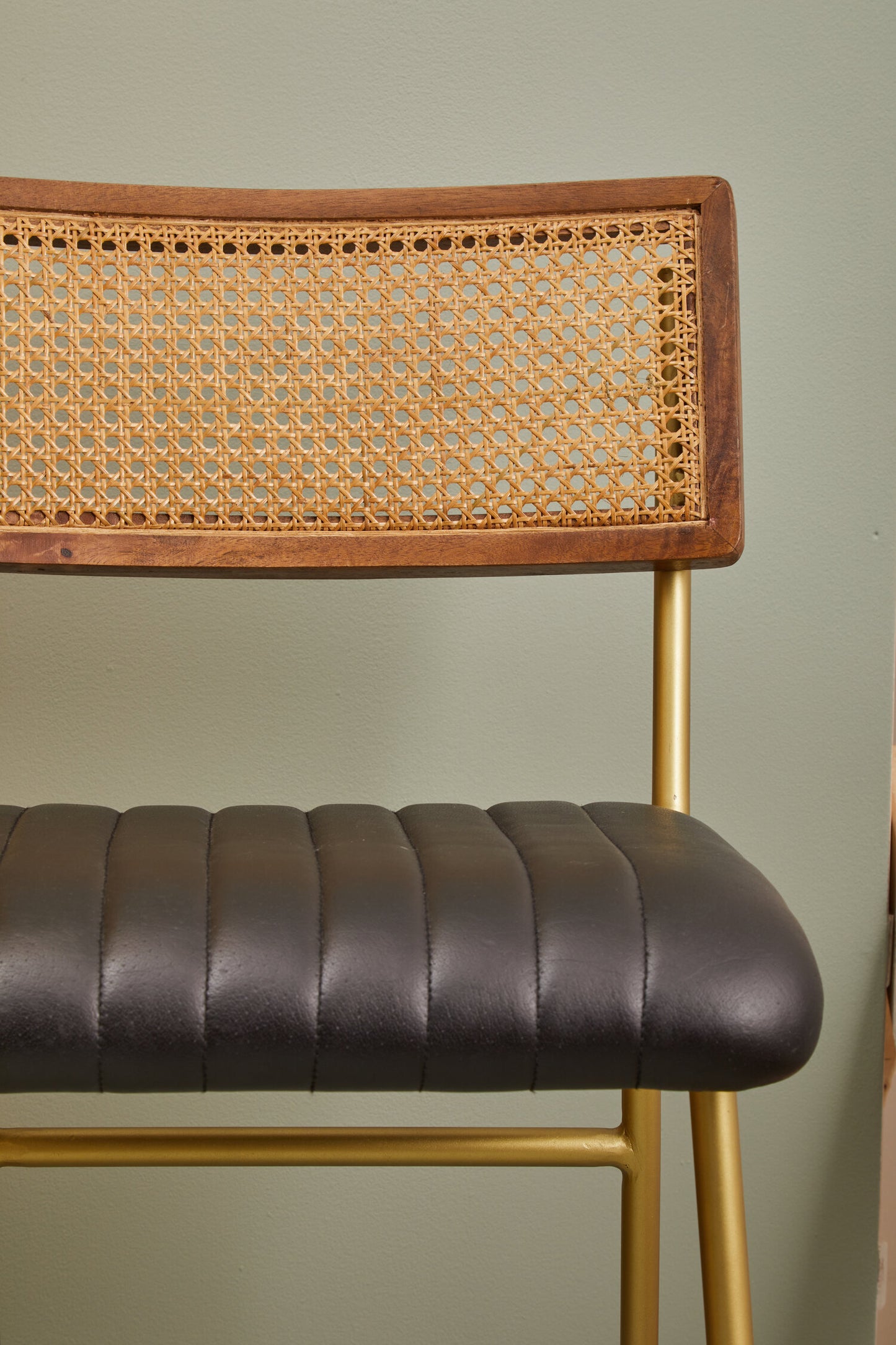 Buffalo Black Leather Bar Chair