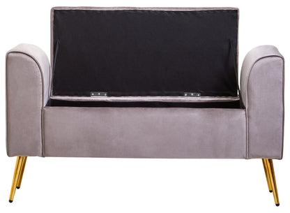 Marylin Mink Velvet Ottoman Storage Bench | Bali & Blue