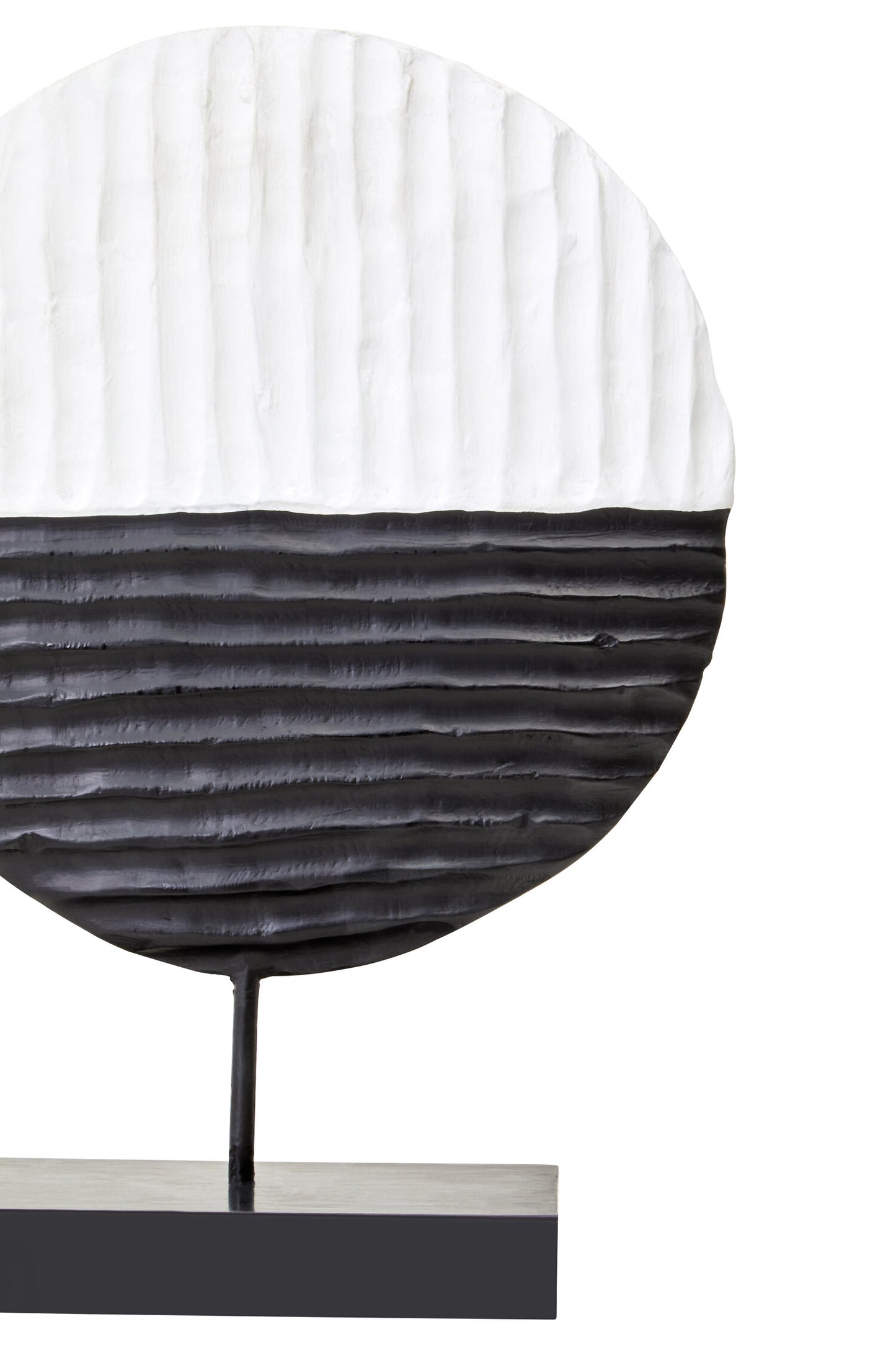 Luxe Decor Black and White Round Mango Wood Sculpture