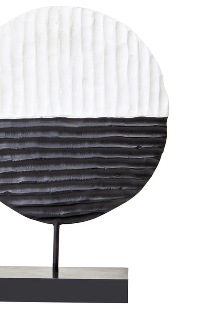 Luxe Decor Black and White Round Mango Wood Sculpture