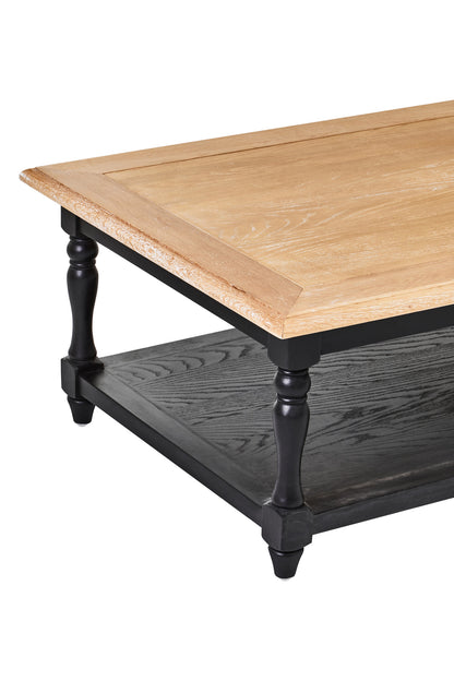 Davenport Grey Wash and Antique Black Rectangular Coffee Table