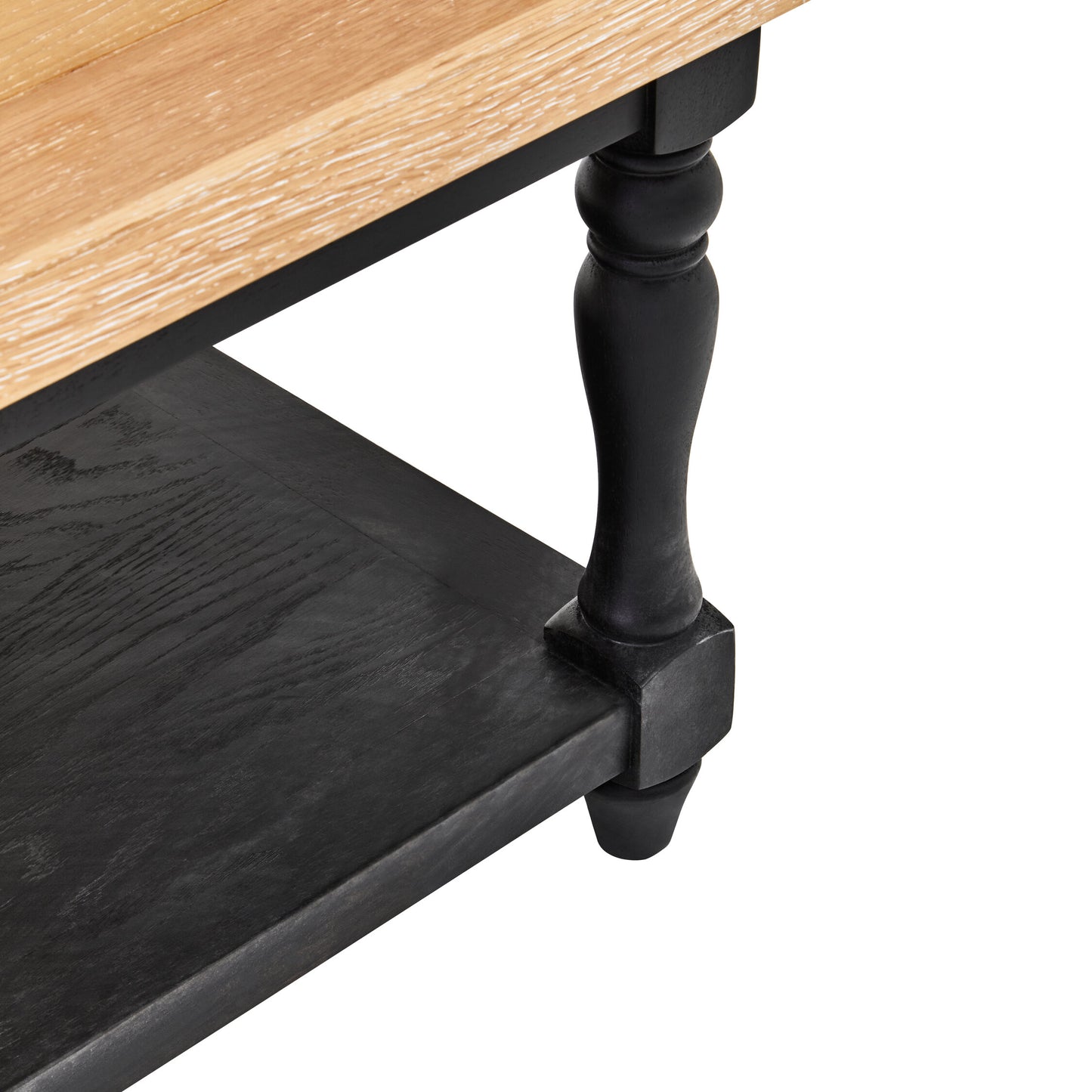 Davenport Grey Wash and Antique Black Rectangular Coffee Table