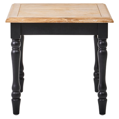 Davenport Grey Wash and Antique Black Square Side Table | Bali & Blue