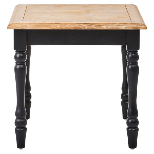 Davenport Grey Wash and Antique Black Square Side Table | Bali & Blue