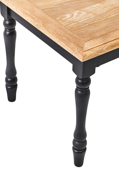 Davenport Grey Wash and Antique Black Square Side Table