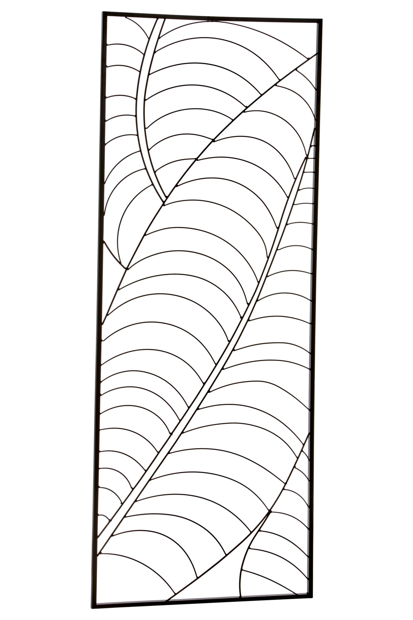 Aramis Small Black Metal Frame Leaf Design Wall Art | Bali & Blue