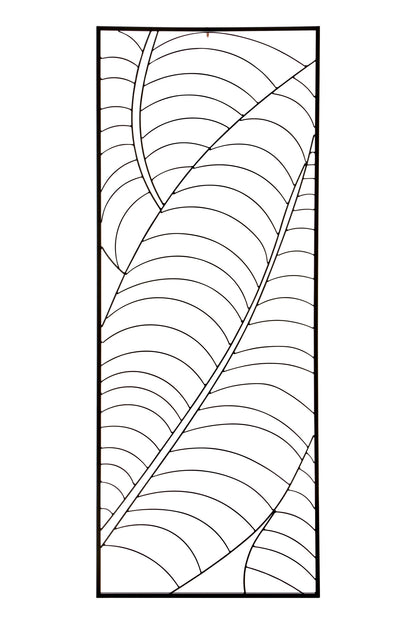 Aramis Small Black Metal Frame Leaf Design Wall Art