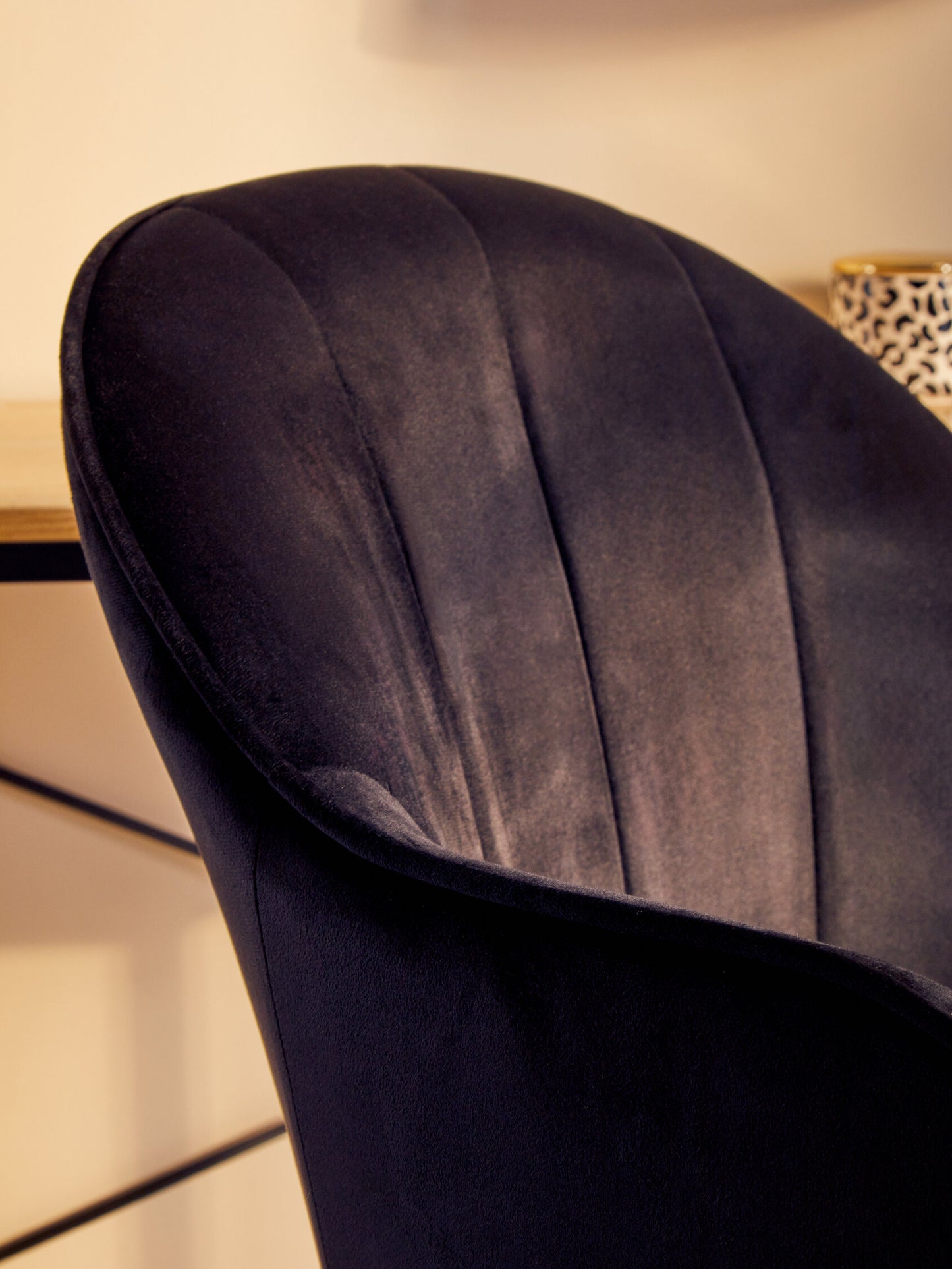 Amara Black Velvet And Gold Base Home Office Chair