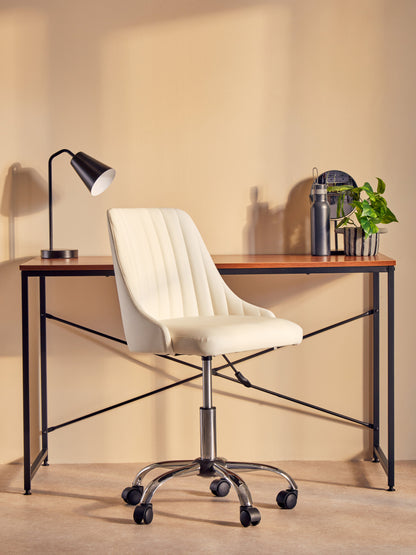 Jaxon Off White Leather Effect Modern Office Chair