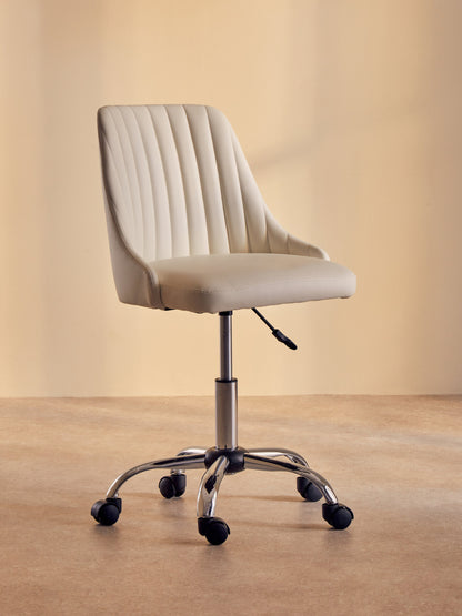 Jaxon Off White Leather Effect Modern Office Chair