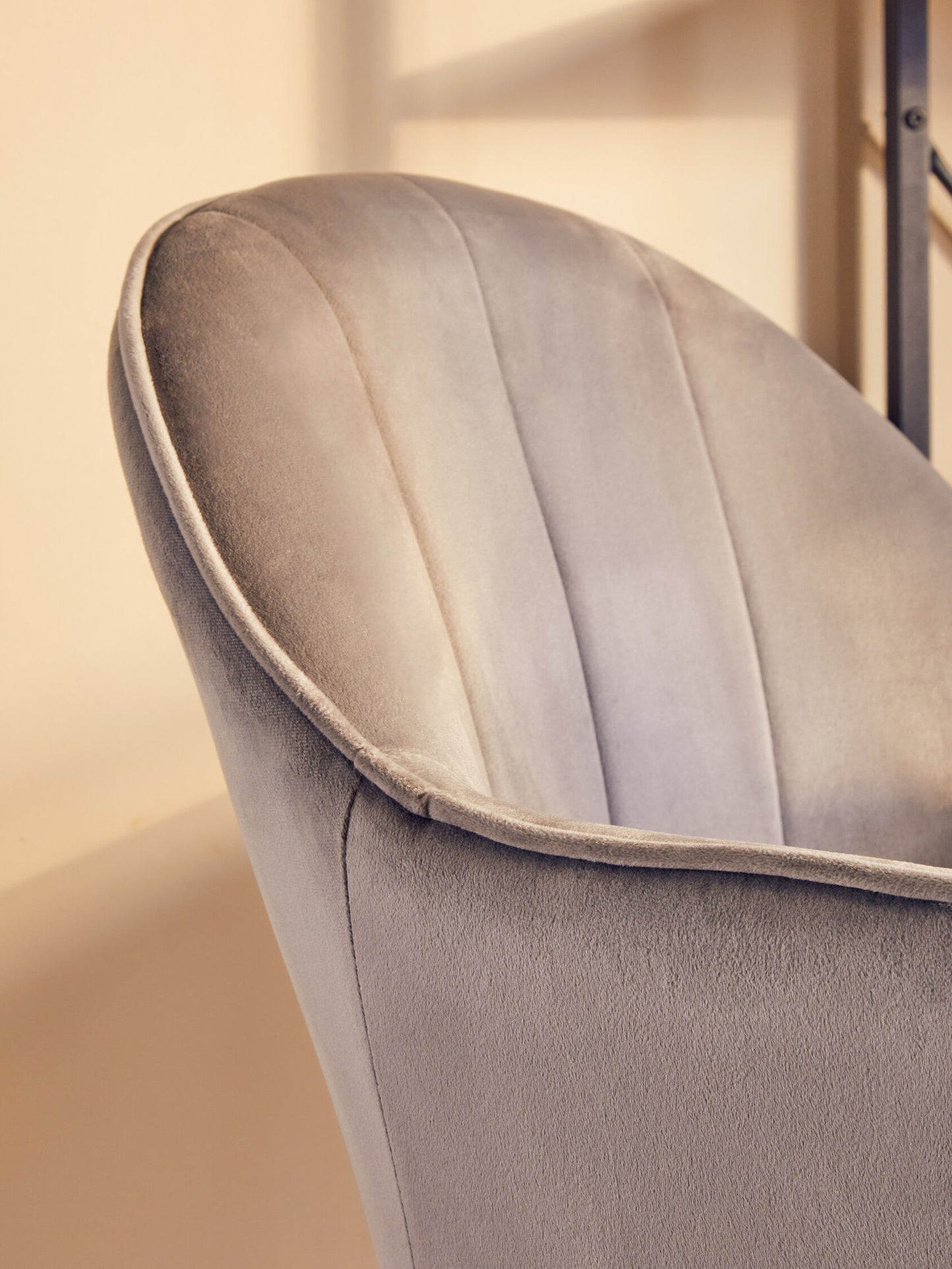 Amara Grey Velvet And Gold Home Office Chair