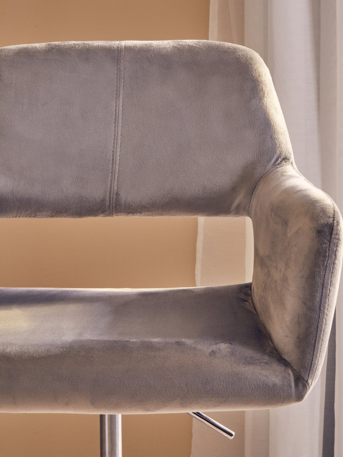 Jaxon Grey Velvet Retro Chrome Office Chair