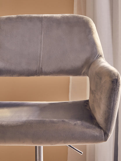 Jaxon Grey Velvet Retro Chrome Office Chair