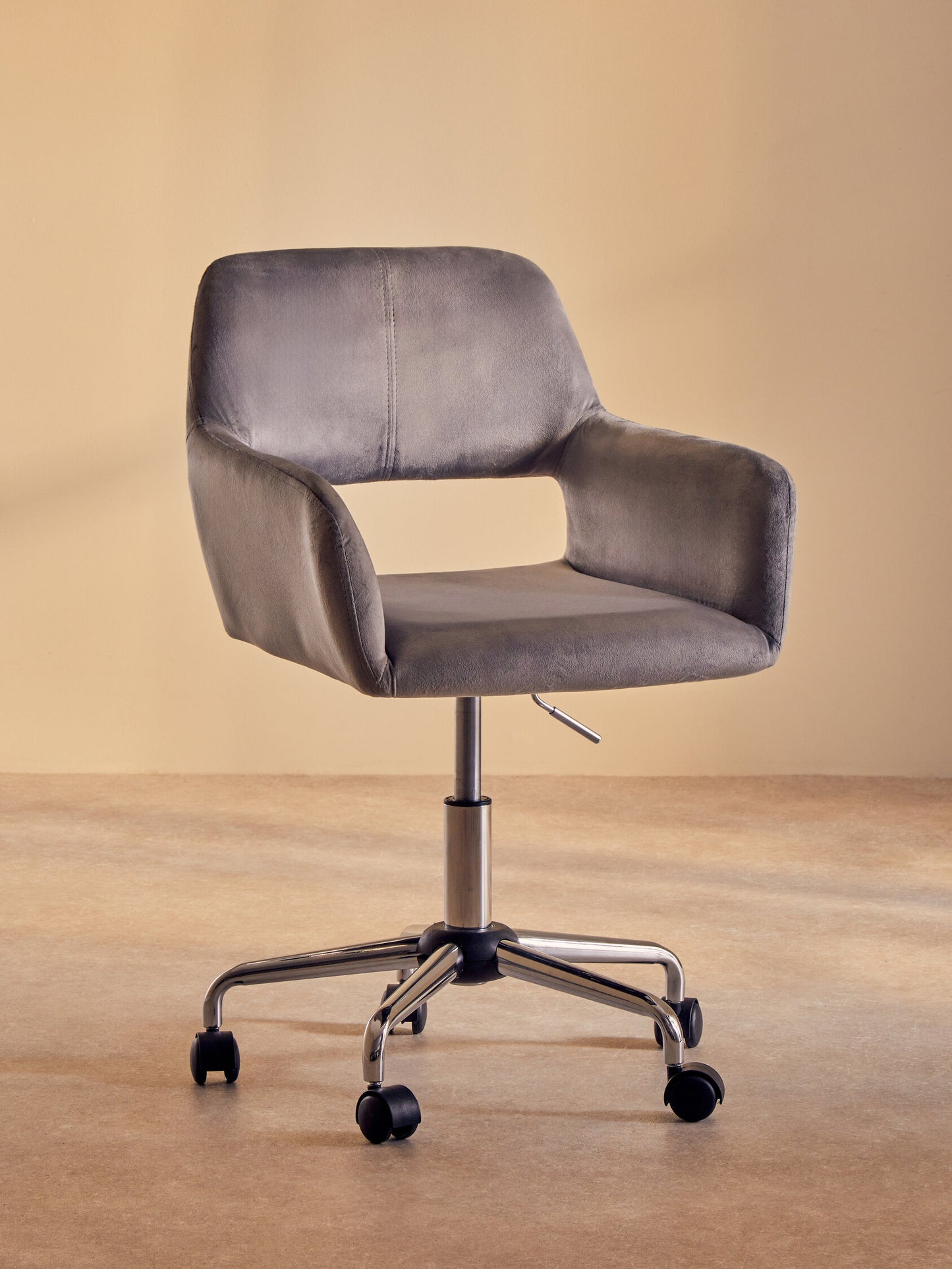 Jaxon Grey Velvet Retro Chrome Office Chair