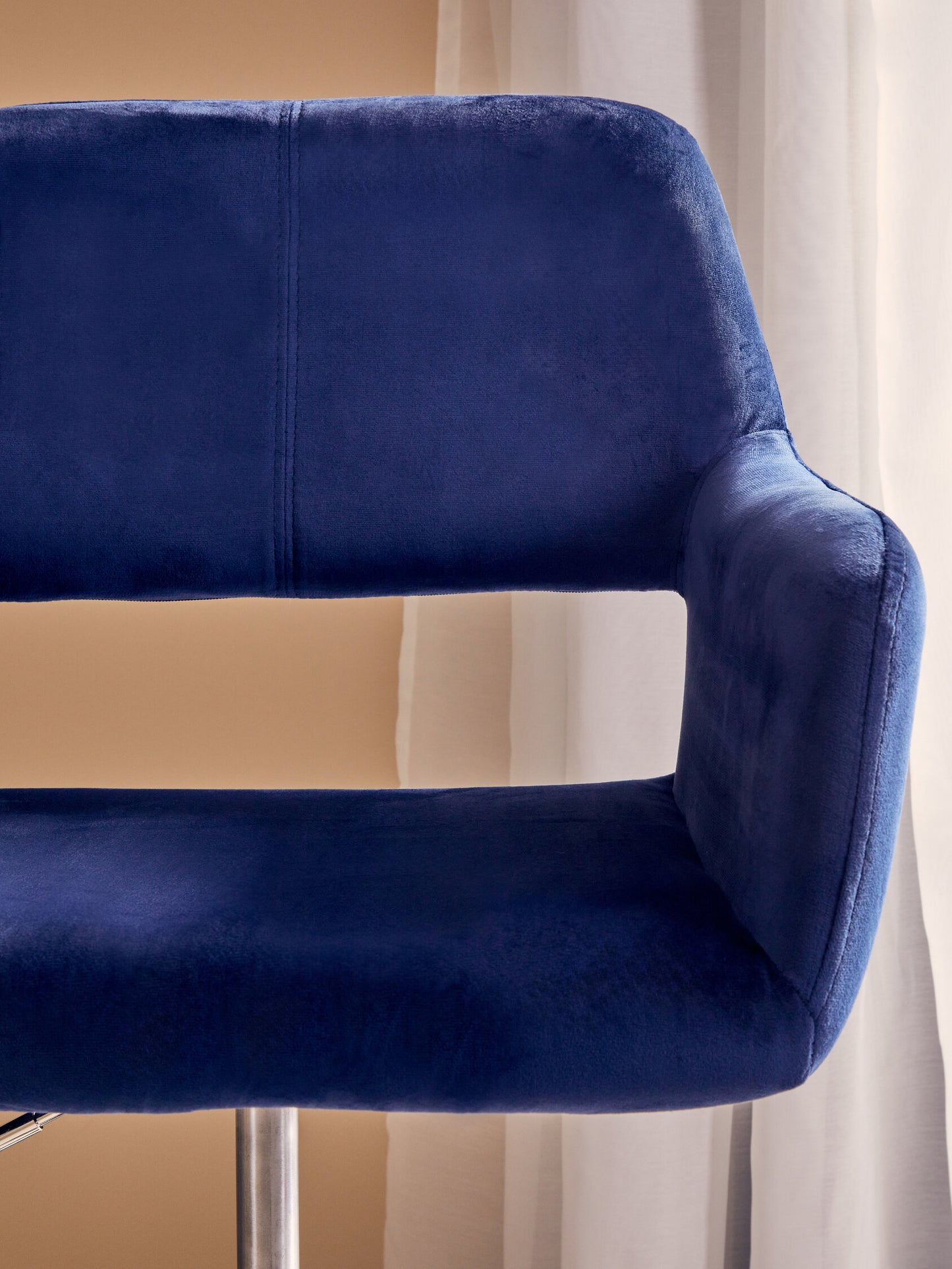 Jaxon Navy Velvet Retro Chrome Office Chair
