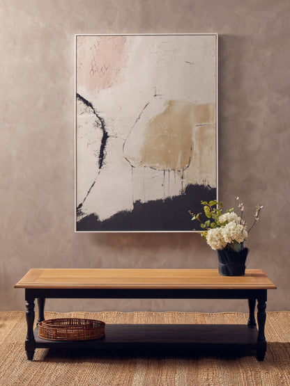 Davenport Grey Wash and Antique Black Rectangular Coffee Table